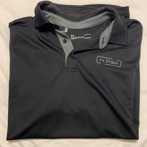 Black UA fish polo shirt